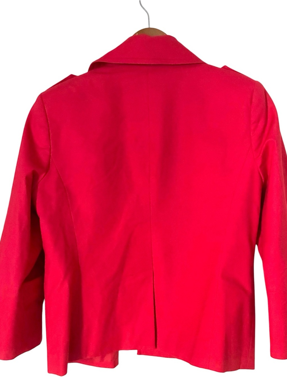 Rafaella Sz MEDIUM Red Cropped Button Front 3/4 Sleeve Blazer Jacket - Picture 6 of 6